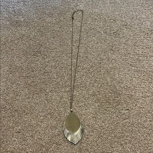 Chic Silver and Gold Leaf Pendant Necklace